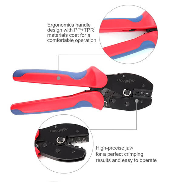 BougeRV Solar Panel Crimper Tool Kit - Professional PV Cable Lug Crimping Tool for Solar Panel Installations - Perfect for DIY Solar Projects and Off-Grid Systems