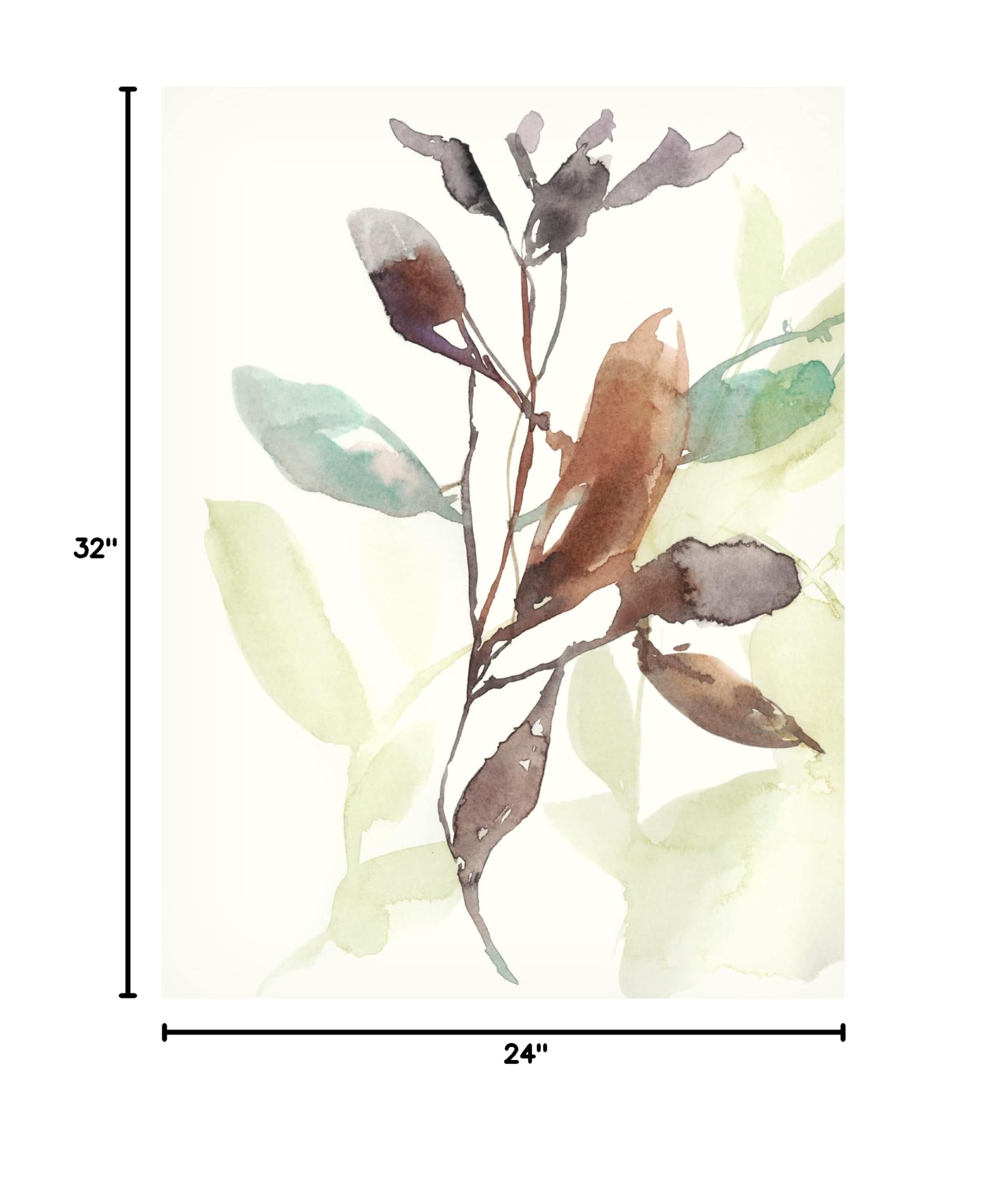 Jennifer Goldberger 'Rusty Sienna Leaves I' Canvas Wall Art Print - Modern Nature Inspired Home Decor for Living Room, Bedroom & Office