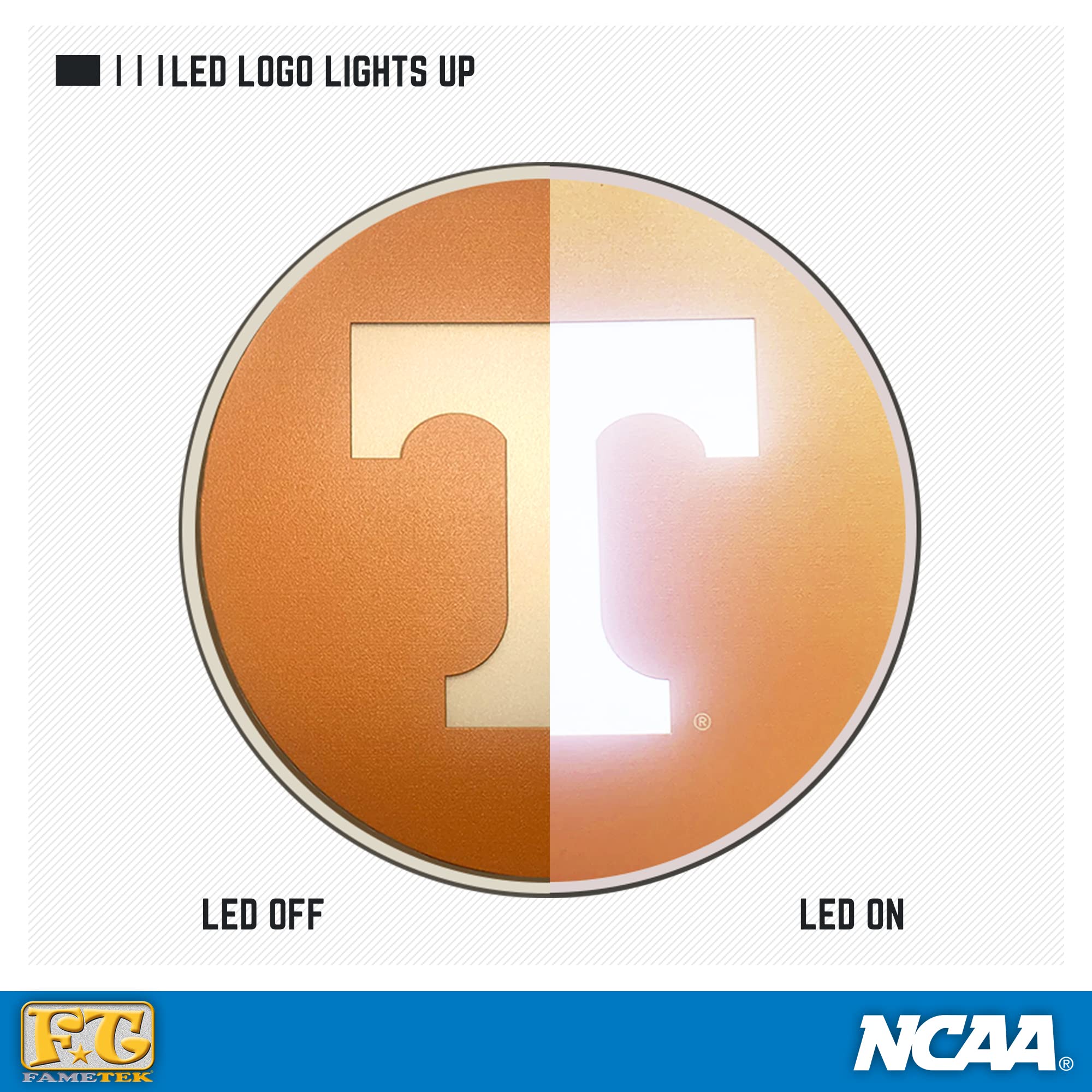 University of Tennessee Wireless Charger with LED Volunteers Logo - Portable Power Bank for iPhone & Android | NCAA Gifts for Students & Fans | Perfect for Travel, Office & Game Day
