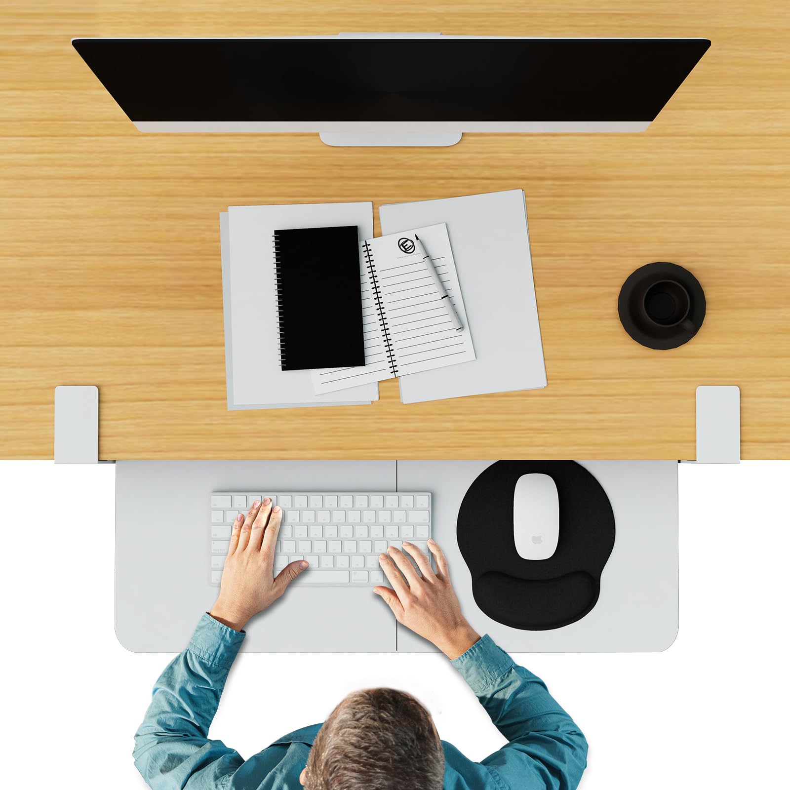 Large Under Desk Keyboard Tray - 26.77x11.81