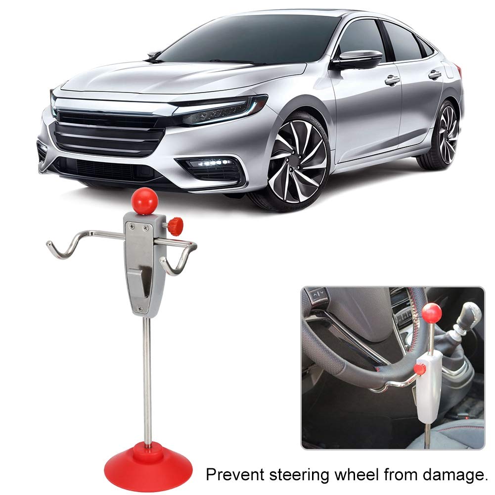 Heavy-Duty Car Alignment Rack - Steel & Plastic Steering Wheel Holder Stand Tool for Trucks & Vans (115mm Base, 155mm Width, 368mm Height) - Perfect for Auto Shops & DIY Vehicle Maintenance