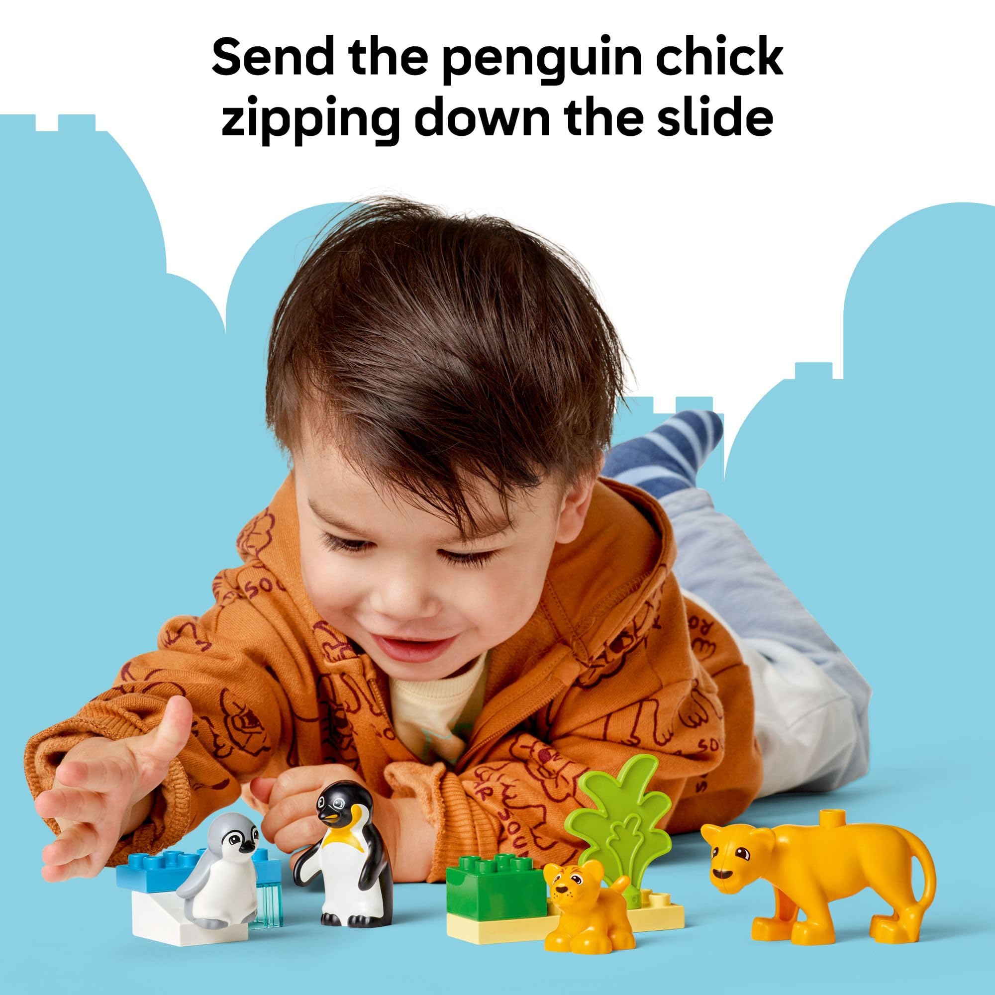 LEGO DUPLO Town Wild Animal Families Penguins & Lions Building Toy Playset - Educational Preschool Learning Toy for Toddlers, Boys & Girls Ages 2+ - Perfect Birthday Gift & Baby Shower Present - Encourage Creativity & Animal Recognition - Great for Daycare, Playtime & Early Childhood Development (10442)