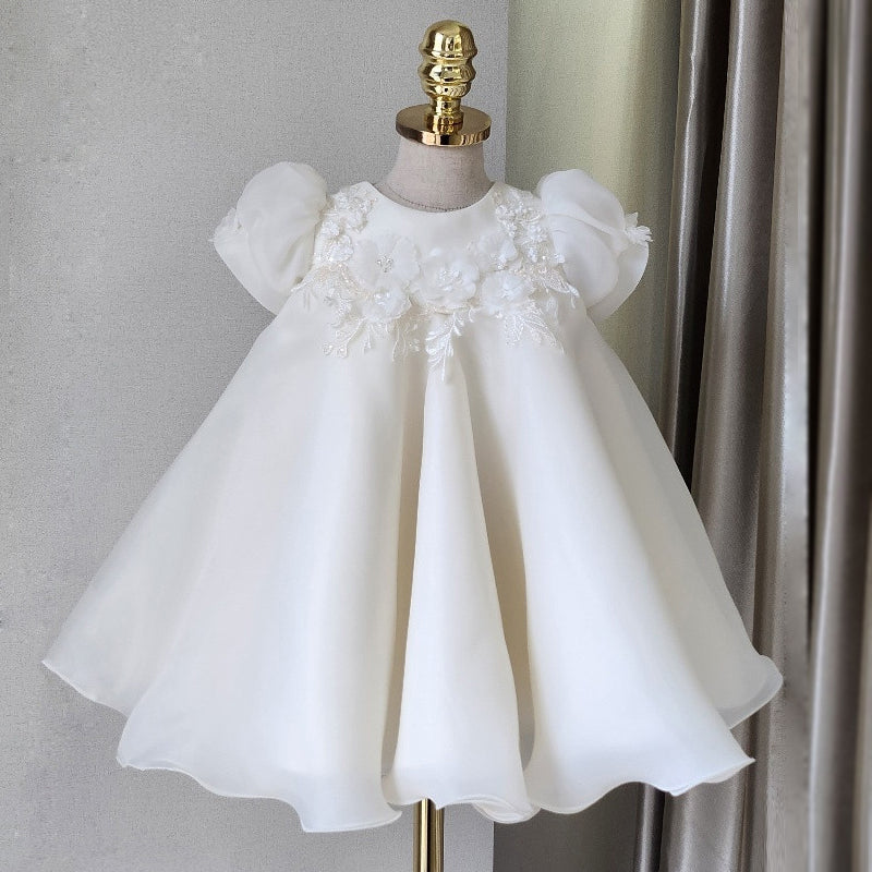 Baby Girl Christening Dress - Floral Lace Princess Gown for Baptism, Wedding & Special Occasions | Elegant & Comfortable Outfit for Infants & Toddlers