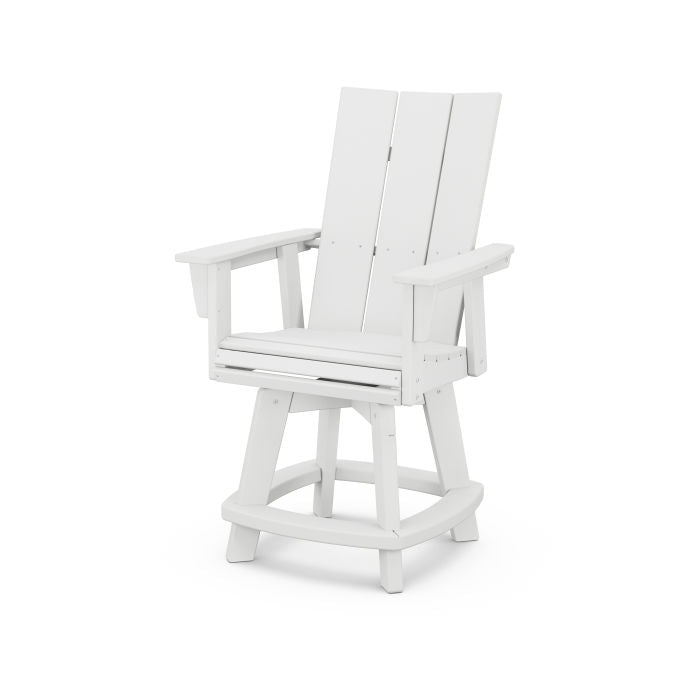 POLYWOOD Modern Curveback Adirondack Swivel Counter Chair - Outdoor Bar Stool for Patio, Deck & Poolside - Weather-Resistant & Durable