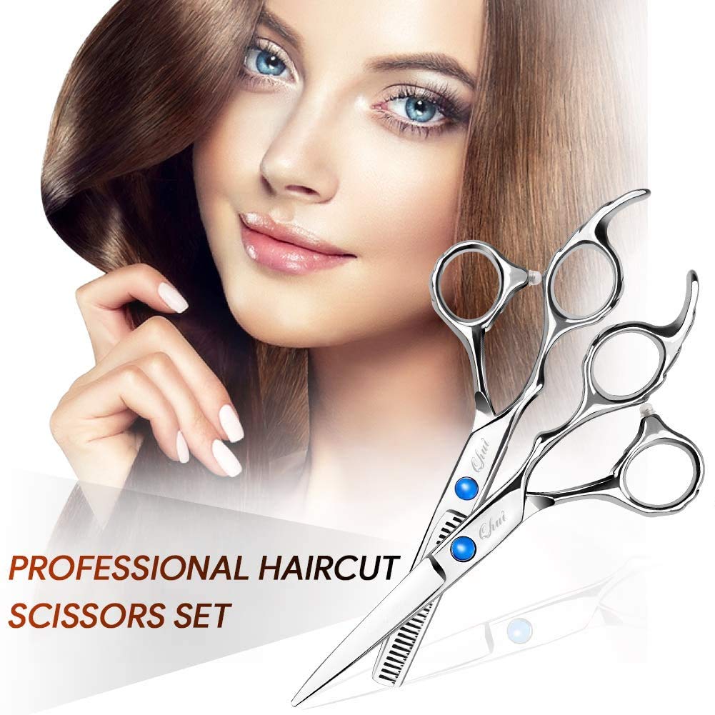 Professional Hairdressing Scissors Set - LeVille Salon & Barber Shears with Thinning Scissors for Hair Cutting, Styling & Trimming | Perfect for Salons, Barbershops & Home Haircuts