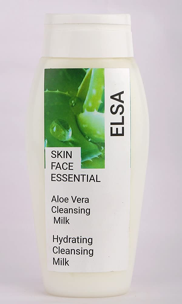 ELSA SKIN Face Essential Aloe Vera Hydrating Cleansing Milk 250ml - Soothing & Moisturizing Facial Cleanser for Dry & Sensitive Skin | Perfect for Daily Skincare Routine & Post-Sun Care