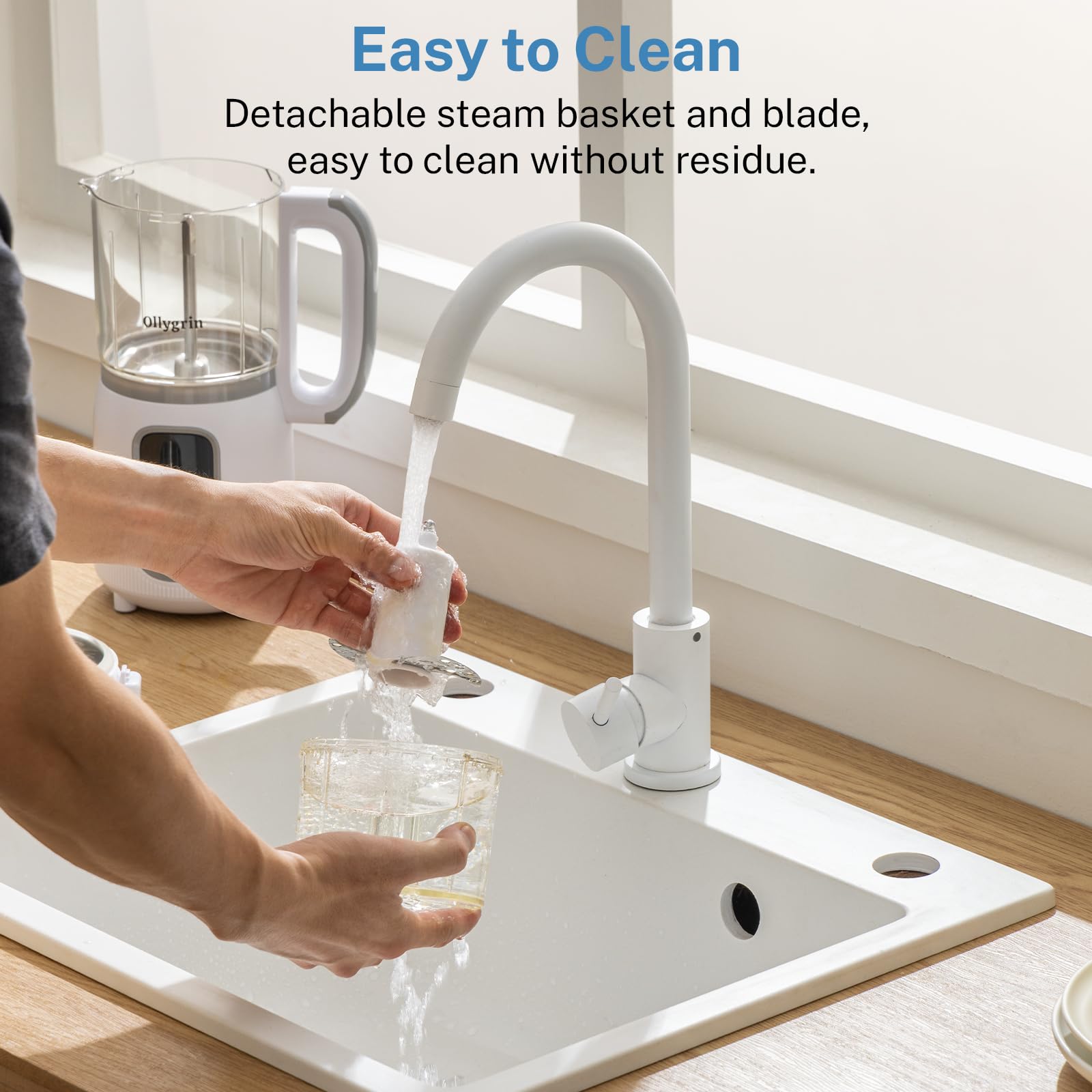 **Ollygrin Baby Food Maker - 4-in-1 Steamer, Blender, Grinder & Puree Machine for Infants | Auto Cooking & Touch Screen | Perfect for Homemade Baby Food Prep (White)**    **Usage Scenarios:** Ideal for busy parents to quickly prepare fresh, healthy baby food at home, perfect for steaming veggies, blending fruits, and grinding meats for homemade purees.
