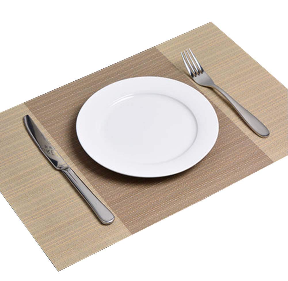Premium Black Temptation Set of 2 Thickened PVC Placemats - Non-Slip, Heat-Resistant Table Mats for Dining & Kitchen Decor (Orange) - Perfect for Dinner Parties, Daily Meals & Home Styling