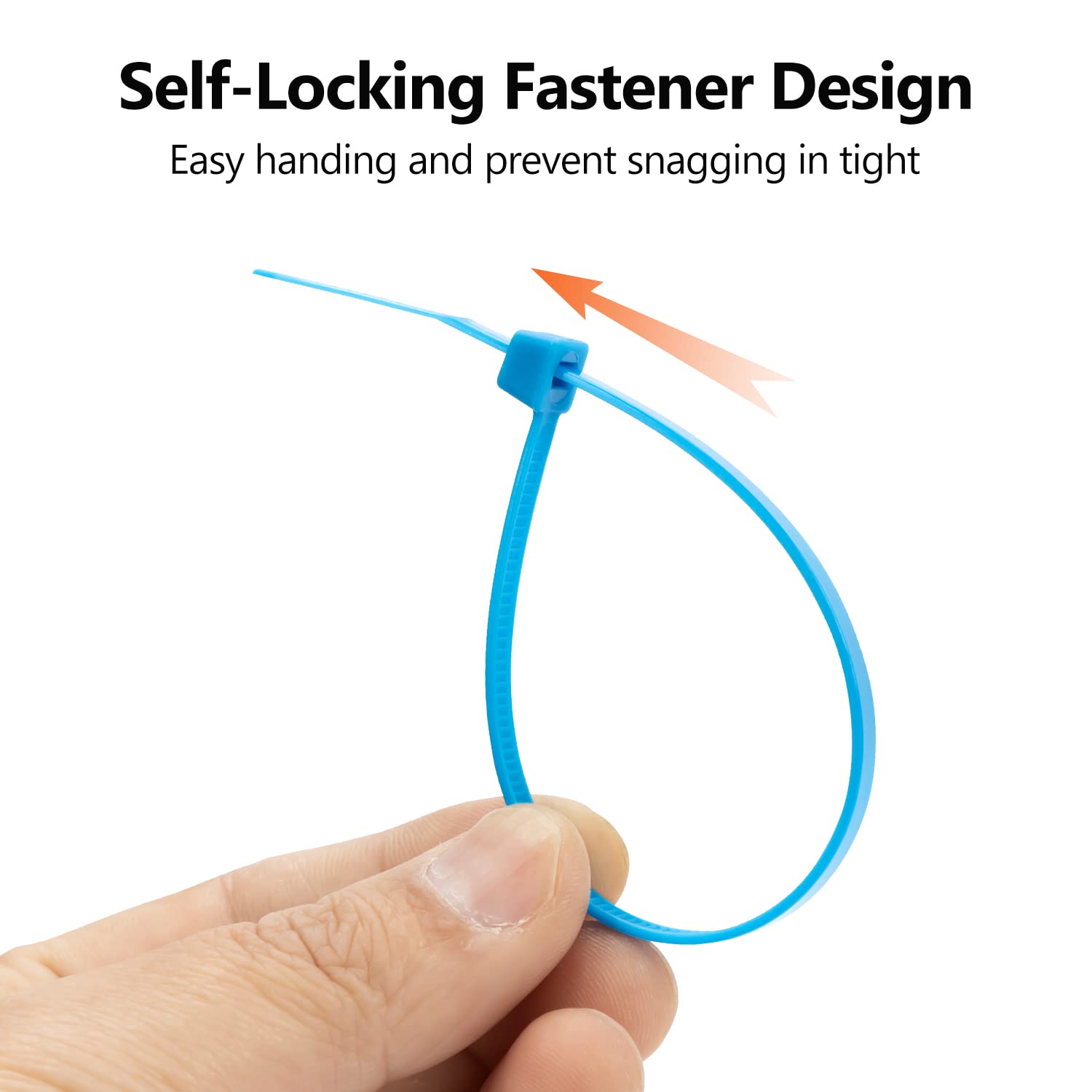 XINGO 100-Pack 14-Inch Heavy Duty Cable Zip Ties - 120 lbs Tensile Strength, Self-Locking Plastic Wire Ties for Indoor & Outdoor Use (Blue) - Perfect for Organizing Cables, Bundling Wires, Securing Plants & DIY Projects
