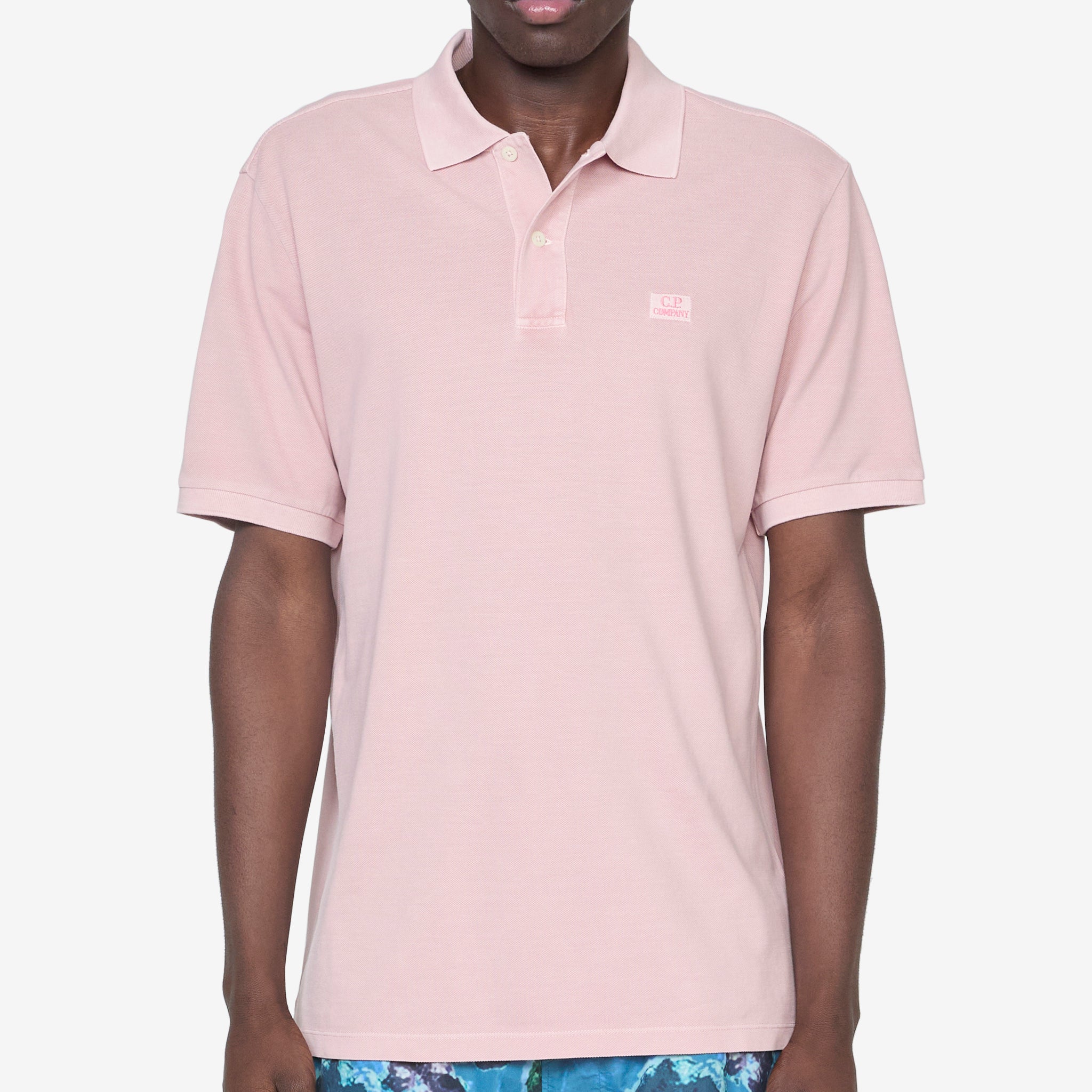 24/1 Piquet Logo Polo Shirt for Men - Soft Cotton Misty Rose Color - Perfect for Casual Wear, Golf & Office Outfits