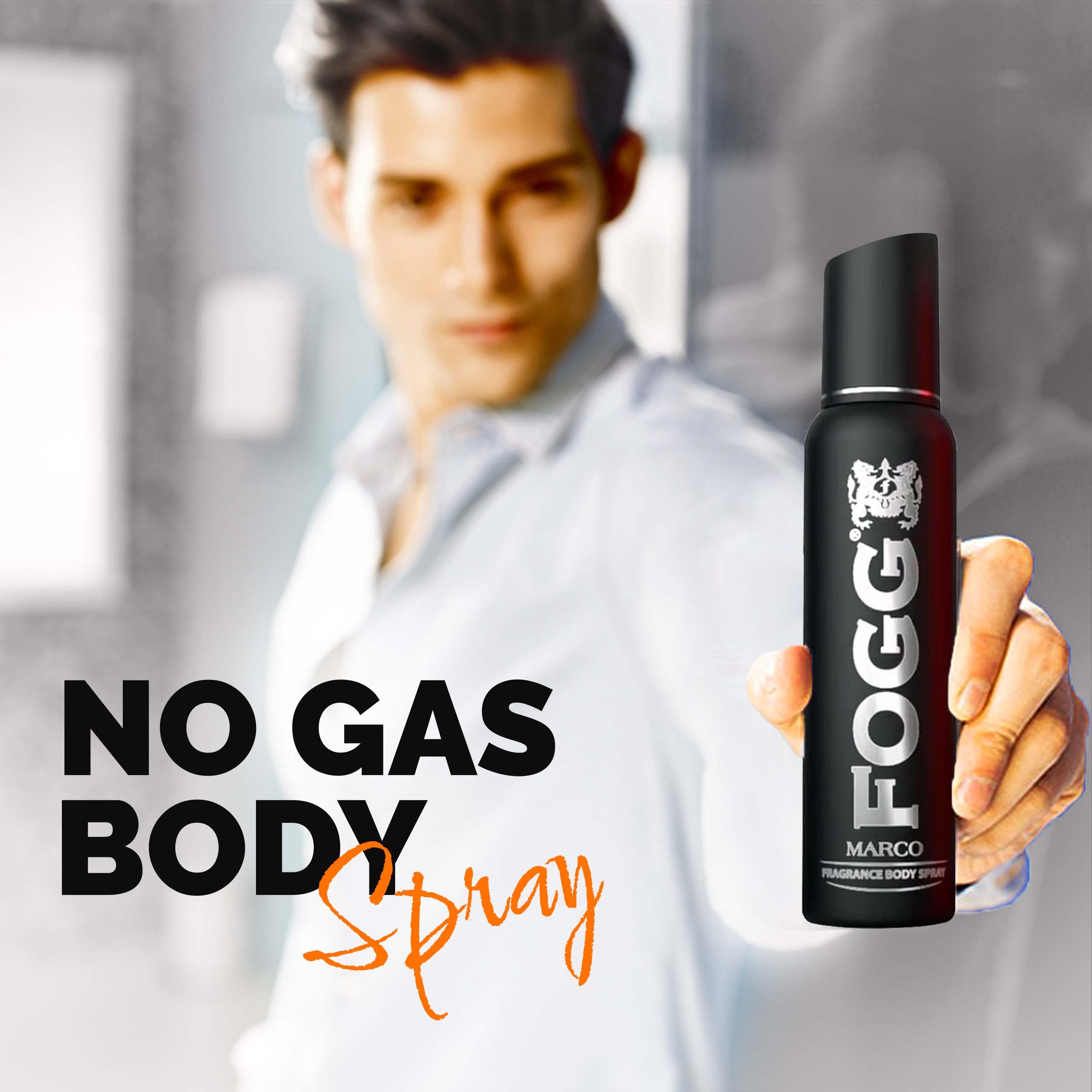 Fogg Marco No Gas Deodorant for Men - Long Lasting Fragrance Body Spray (150ml) | Fresh All Day | Gym, Office & Outdoor Use