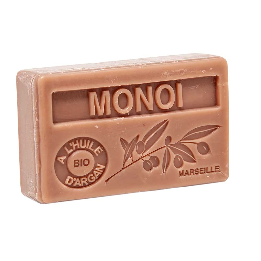 Maison du Savon - 100g Pure Argan Oil & Monoi Soap Bar for Face & Body - Moisturizing Natural Skincare for Dry Skin - Perfect for Shower, Bath & Gift Giving