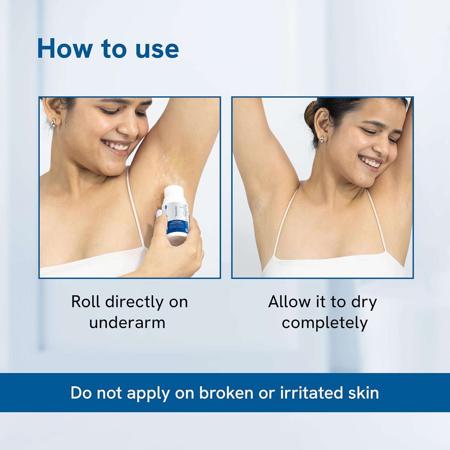 Body-wise 4% AHA BHA Underarm Roll On 50ml | 2% Lactic Acid, 1% Mandelic Acid, 1% Salicylic Acid | Odor Control & Pigmentation Reduction | Antibacterial Treatment for Brighter Underarms | Floral Scent | Perfect for Daily Underarm Care & Post-Workout Freshness