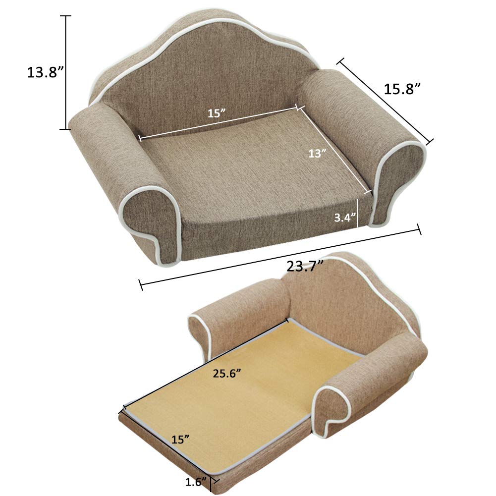 **Premium Orthopedic Memory Foam Pet Bed - Washable Removable Cover, Foldable Sofa Design for Dogs & Cats - Breathable Comfort for Small, Medium & Large Breeds - Perfect for Living Room, Bedroom & Travel (Coffee)**