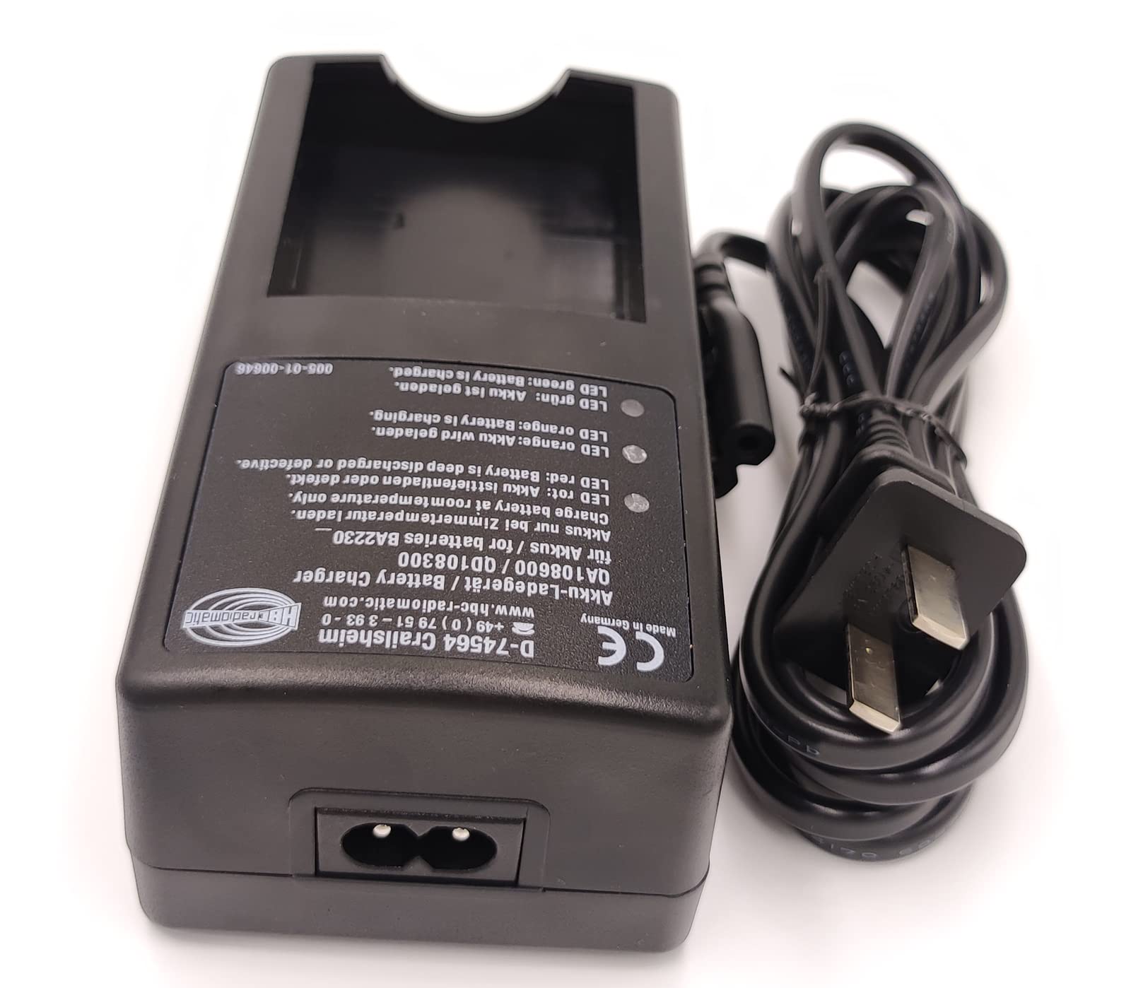 110V-220V Universal HBC Battery Charger for BA223030 & D-74564 - Fast Charging, Compatible with QA108600 & QD108300 Models - Perfect for Home, Workshop, and Industrial Use