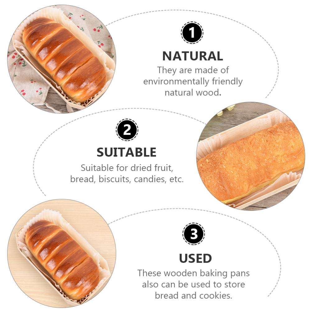 Hemoton 10-Piece Bread Loaf Pan Set - Nonstick Wooden Baking Pans for Homemade Bread, Cakes & Pastries - Perfect for Kitchen Baking Supplies, Holiday Baking & Gift Giving