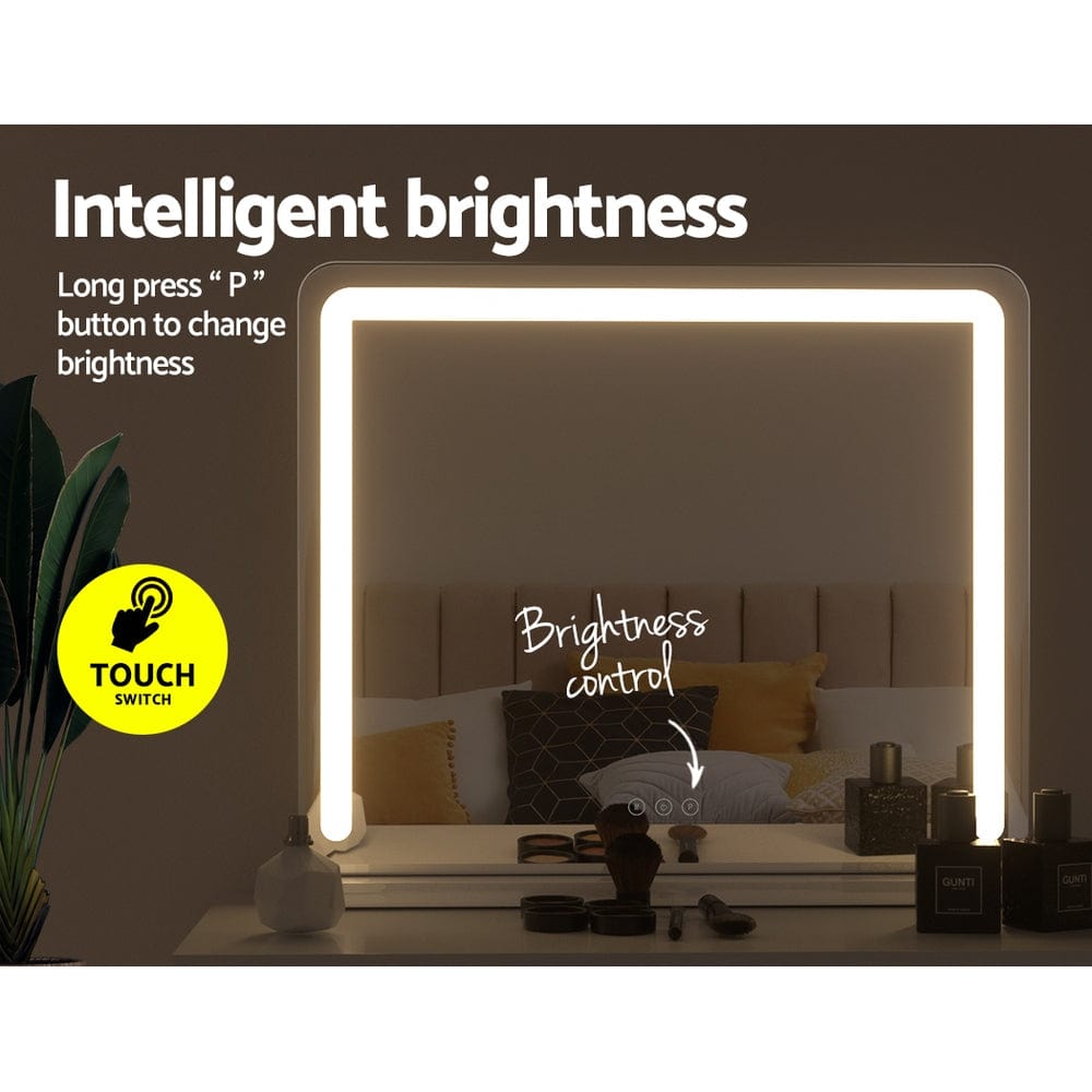Embellir Hollywood Vanity LED Makeup Mirror with Lights - 50X60CM White Cosmetic Mirror for Professional Makeup Application, Home Dressing Room & Beauty Salon Use