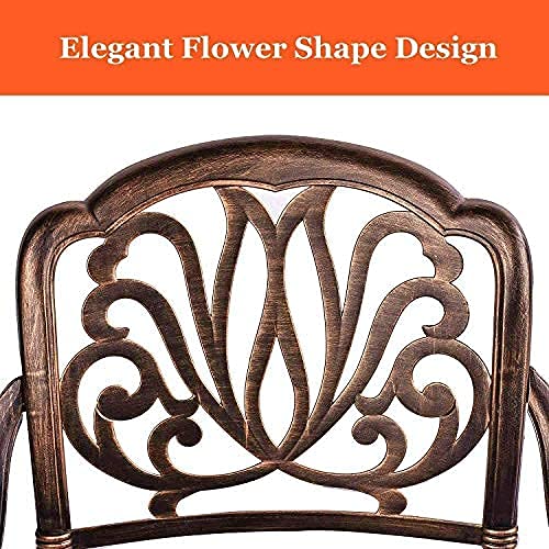 Grepatio 2-Piece Swivel Patio Dining Chairs Set with Cushions - Outdoor Cast Aluminum Garden Chairs for Backyard, Lawn & Deck - Comfortable Swivel Rocker Chairs with Khaki Cushions - Perfect for Outdoor Dining, Lounging & Entertaining