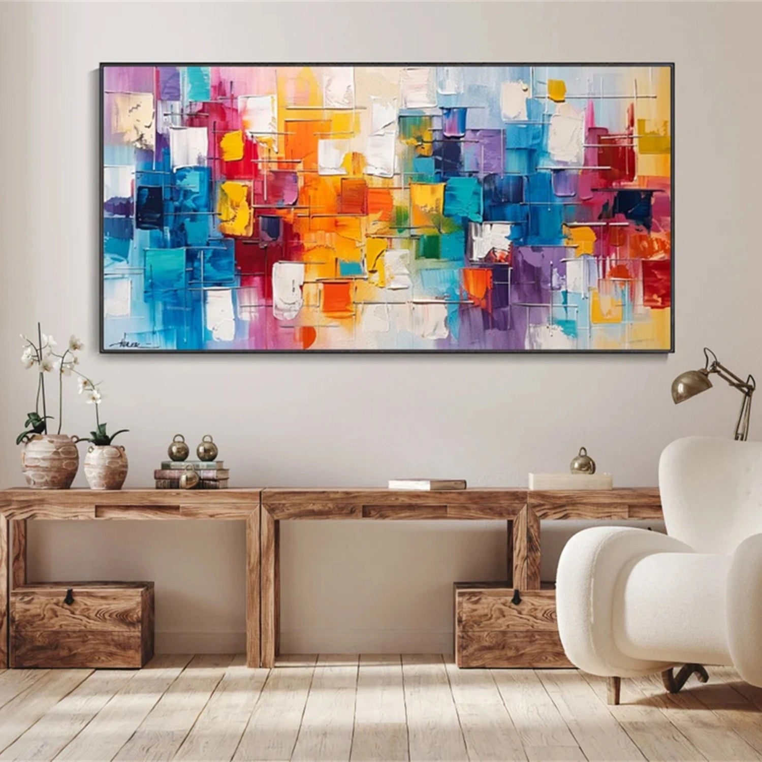 Abstract Painting #AB 298 - Modern Wall Art for Home & Office Decor - Perfect for Living Room, Bedroom, or Workspace