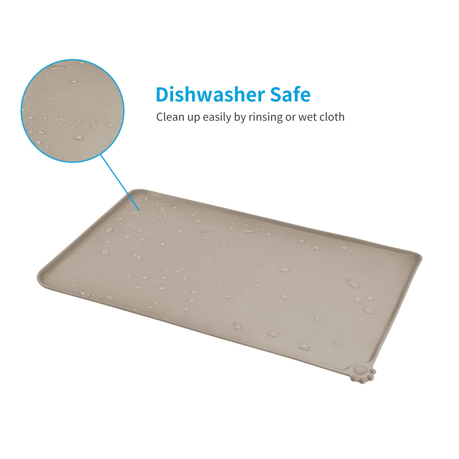 **AUDWUD Non-Slip Silicone Pet Feeding Mat - Waterproof Dog Bowl Mat for Food & Water - Perfect for Messy Eaters & Spill Protection in Kitchen, Crate, or Outdoor Use**