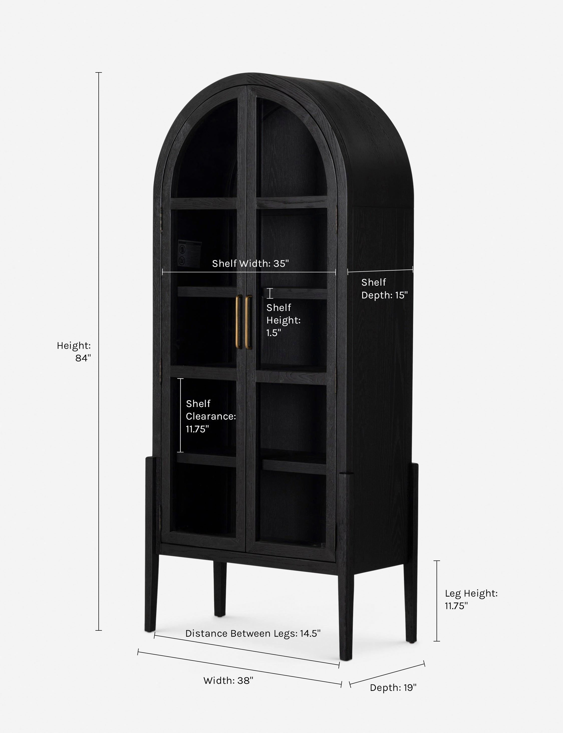 Apolline Curio Cabinet - Elegant Glass Display Case for Collectibles & Home Decor - Perfect for Living Room, Dining Room or Office Showcase