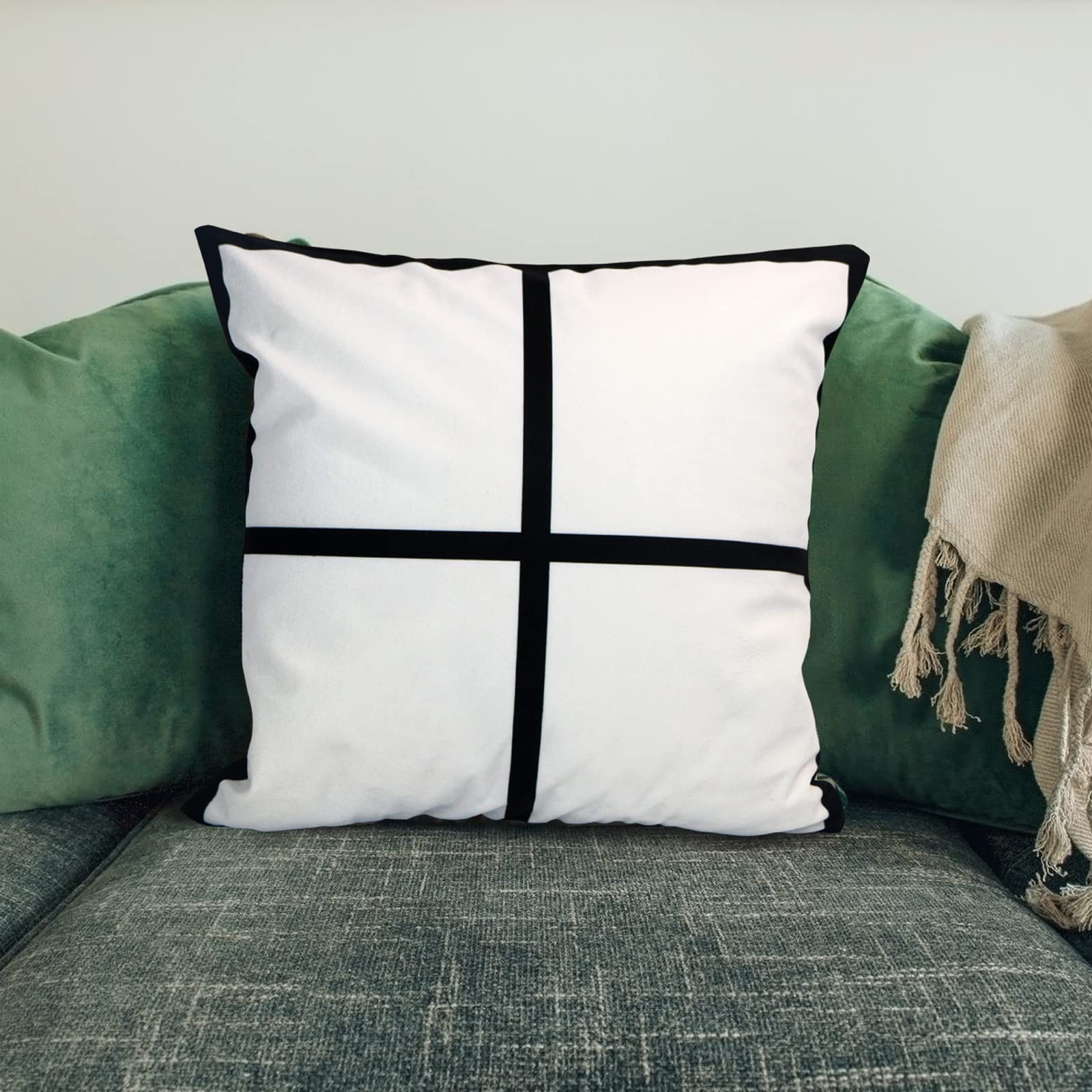 4 Pack Sublimation Blank Lattice Pillow Covers 15.7x15.7 Inch - DIY Printing Cushion Covers with Invisible Zipper for Home Decor, Sofa, Bedroom, and Gift Giving