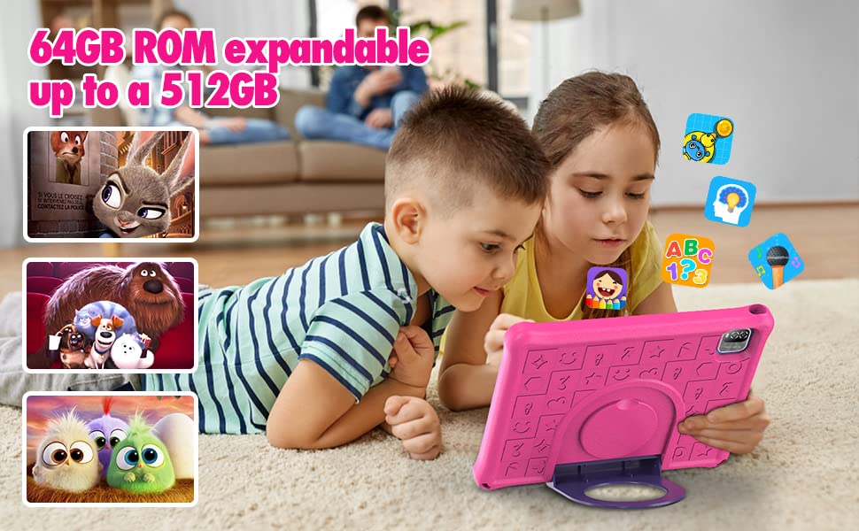 Best 10.1 Inch Kids Tablet with Android 12 | Octa-Core Processor, 3GB RAM & 64GB Storage | Educational & Entertainment Device for Children | Perfect for Learning, Games & Videos