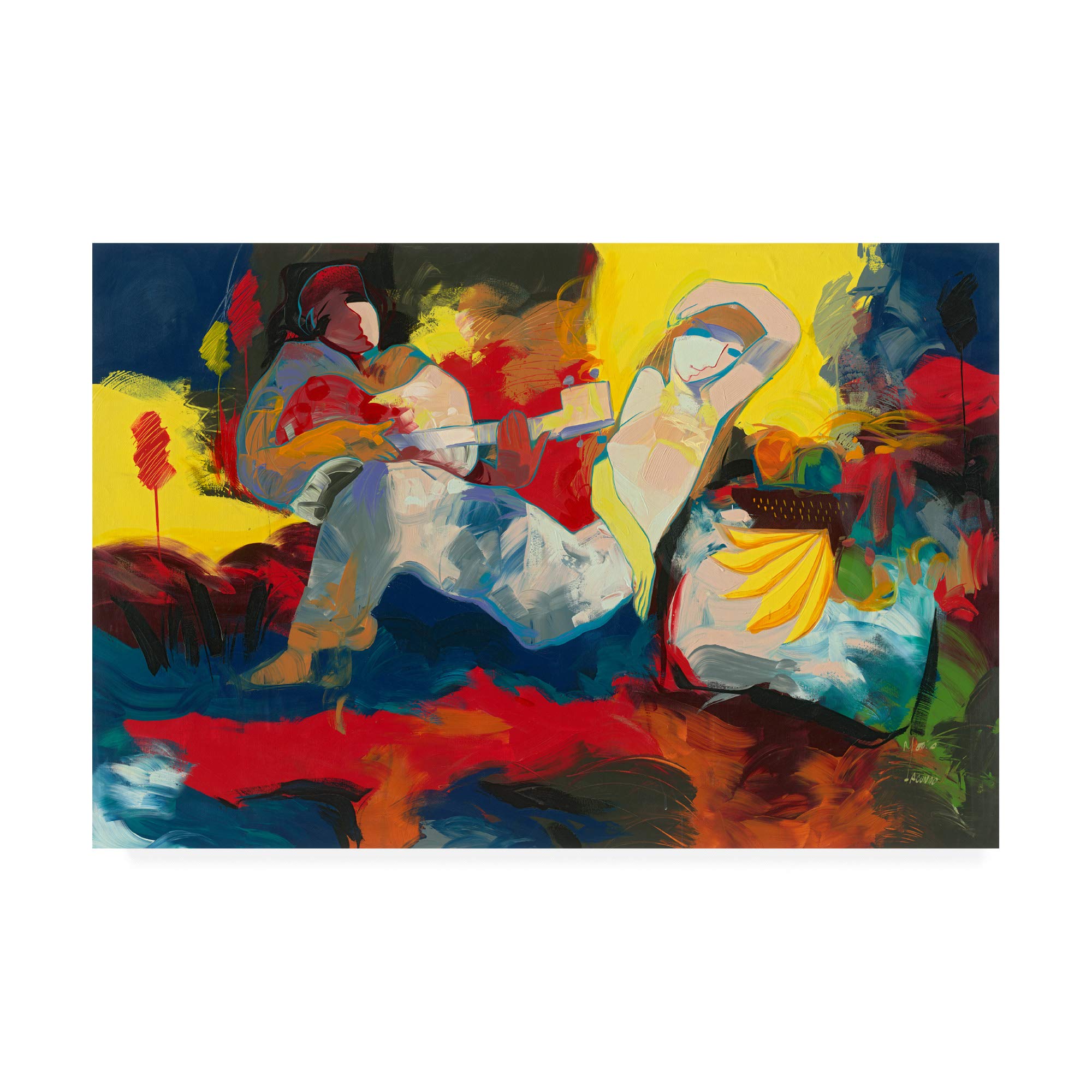 Trademark Fine Art MA01043-C2232GG Dreams Guitar by Jessica Acunda - 22x32 Inch Framed Canvas Wall Art - Perfect for Living Room, Bedroom & Office Decor