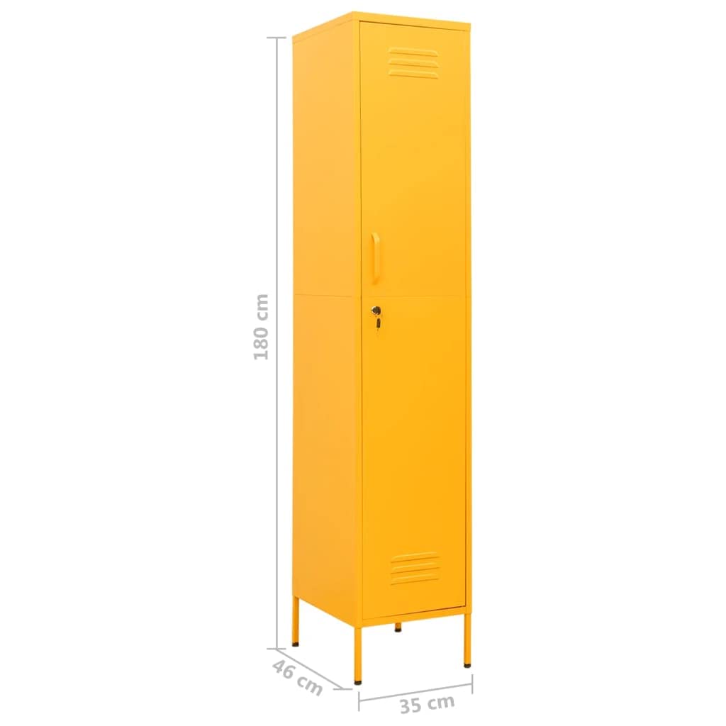Mustard Yellow Steel Storage Cabinet 13.8