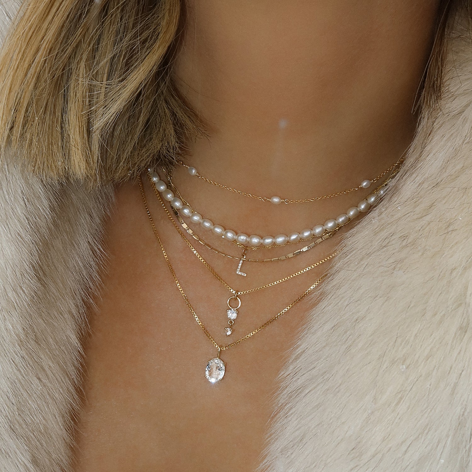 14K Gold Diamond Letter Charm Pendant Necklace for Women - Personalized Initial Jewelry Gift for Birthday, Anniversary & Valentine's Day