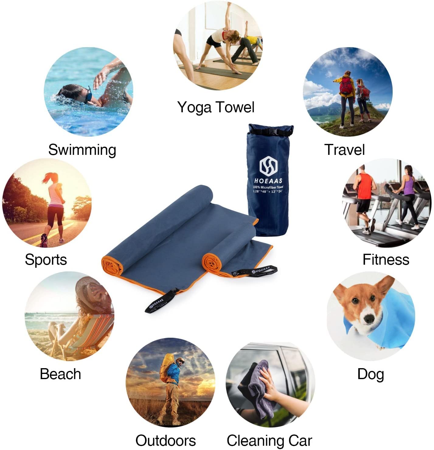 EZLOOT Reusable Microfiber Neck & Face Towel for Yoga, Sports, Gym, Running - Soft, Absorbent & Quick-Drying - Perfect for Workouts, Camping & Fitness Activities (Blue, Pack of 2) - Stay Fresh During Intense Exercise & Outdoor Adventures