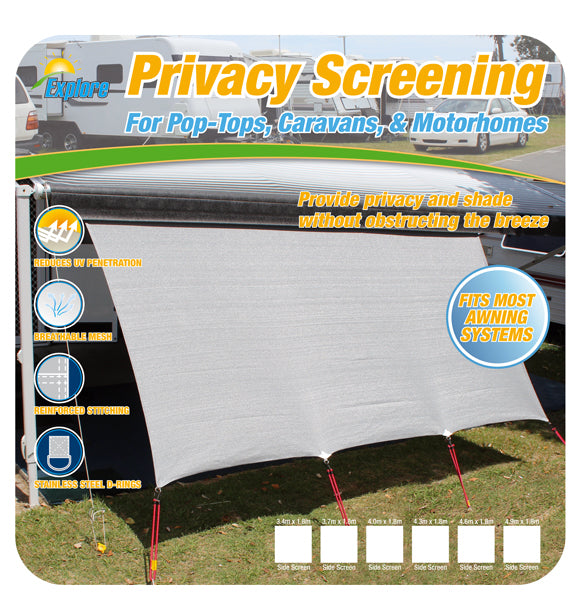 Premium Caravan & RV Motorhome Privacy Screen - 1.8m x 3.7m (CPS37) - Perfect for Outdoor Camping, Travel & Road Trips