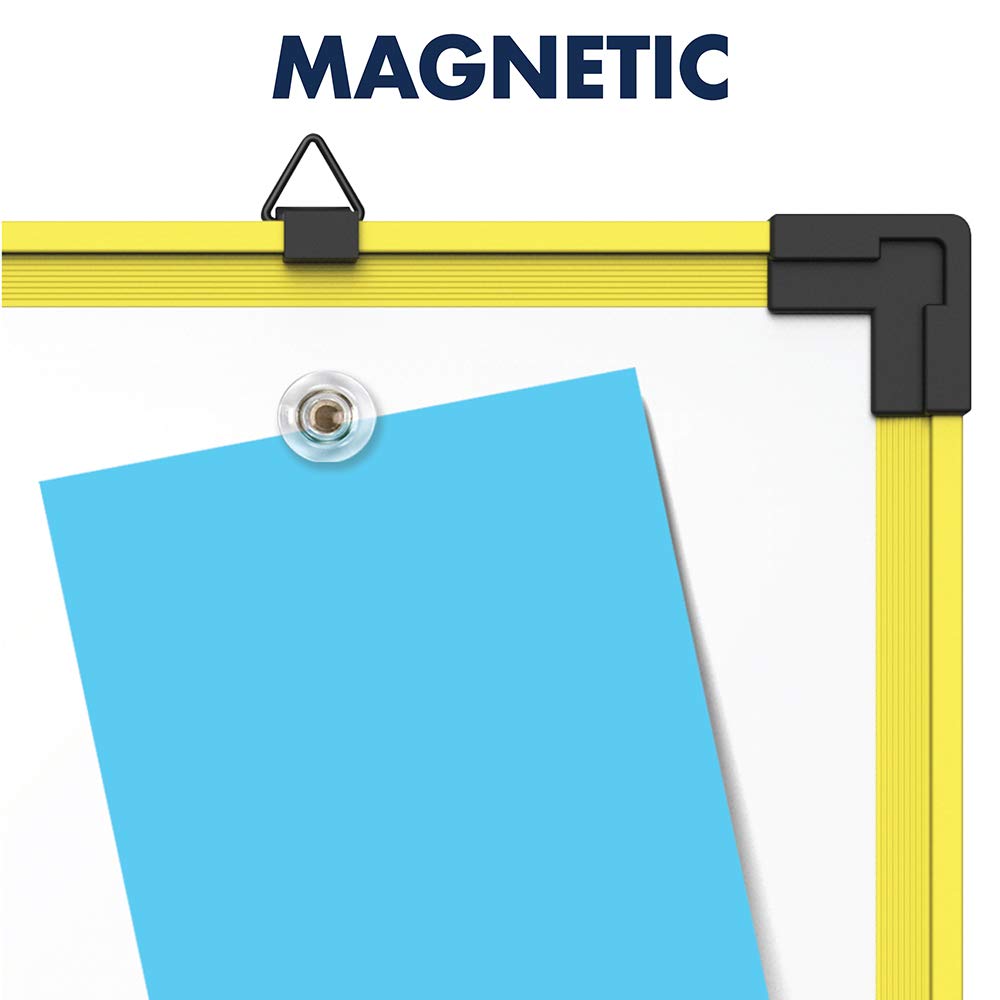 Quartet Magnetic Dry Erase Whiteboard 6' x 4' with Aluminum Frame - Industrial Yellow for Office, Classroom & Home Use | Premium White Board for Presentations & Notes