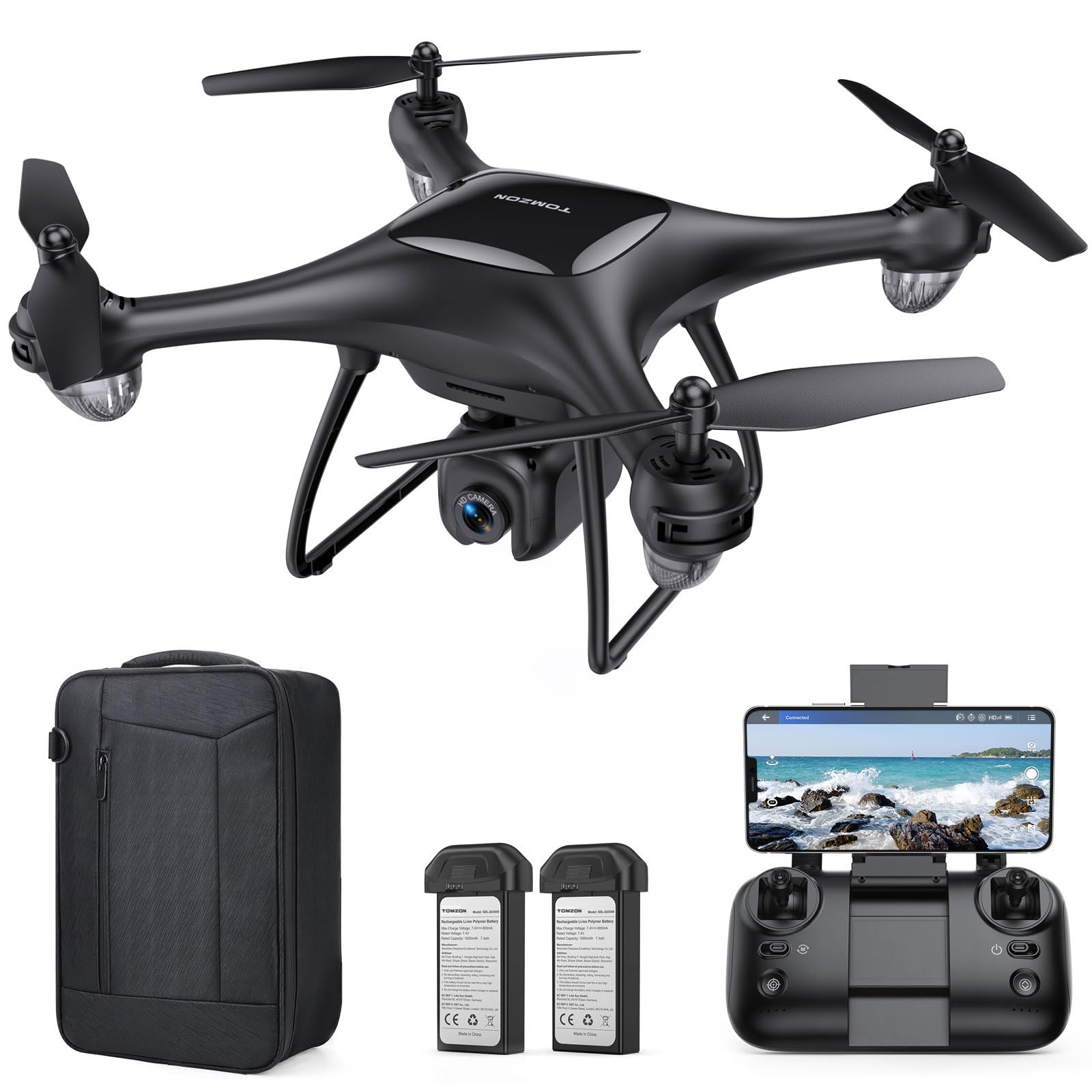 TOMZON P5G 4K FPV GPS Drone with Camera for Adults - 5G WiFi Transmission, Auto Return Home, Follow Me, Under 249g, 36 Min Flight Time - Perfect for Aerial Photography, Travel Vlogging & Outdoor Adventures (Includes Carrying Bag)