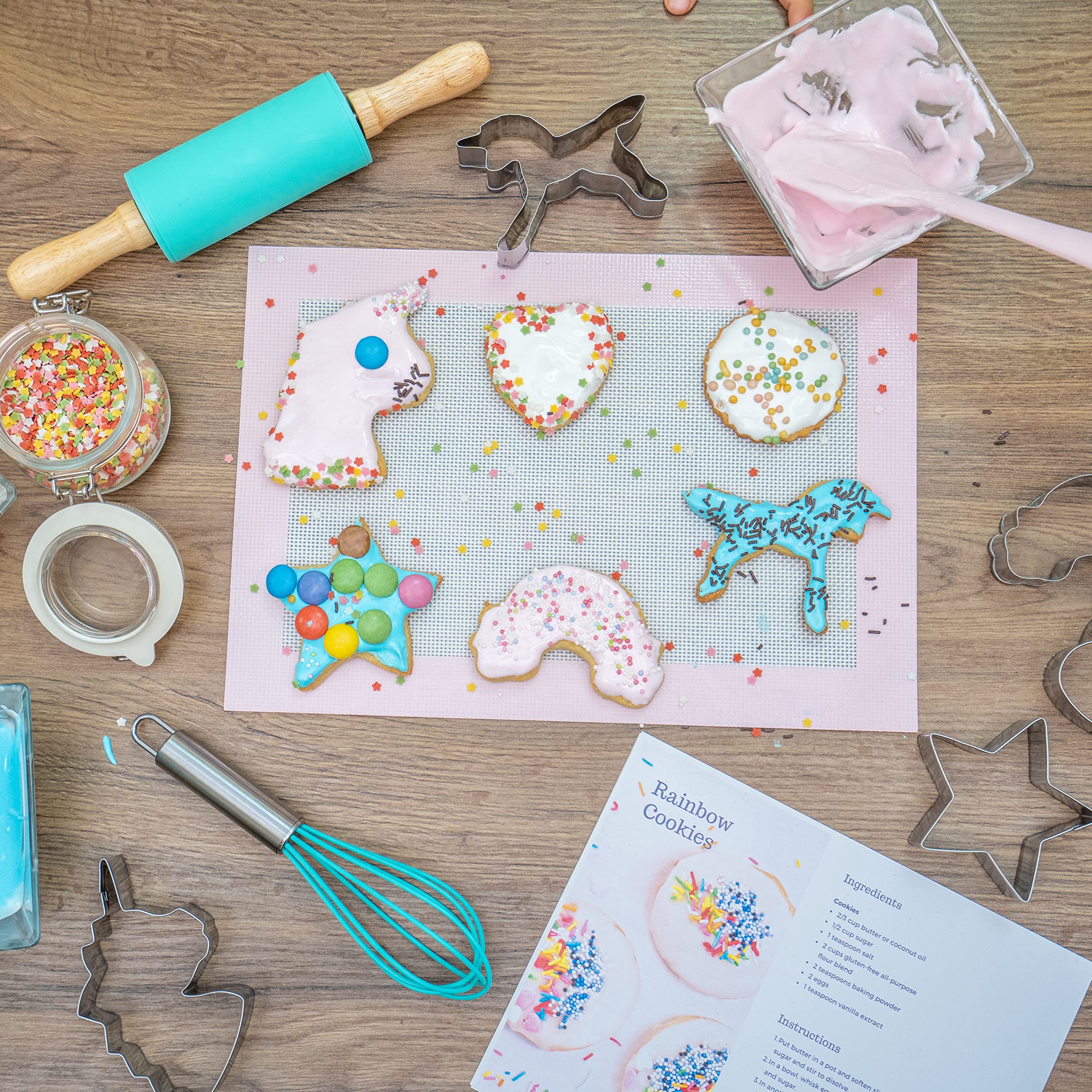 Tovla Jr. Kids Baking Gift Set with Storage Case - Unicorn Themed Real Cooking & Baking Utensils for Cookies, Cupcakes & Decorating - Perfect Baking Kit for Birthday Gifts, Holiday Presents & Family Baking Activities