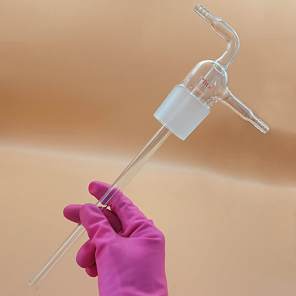 High-Quality 2-Part Glass Vacuum Cold Trap with 34/45 Joint - Lab Gas Washing Bottle for Solvent Removal & Distillation | Perfect for Chemistry Labs, Research & Industrial Applications