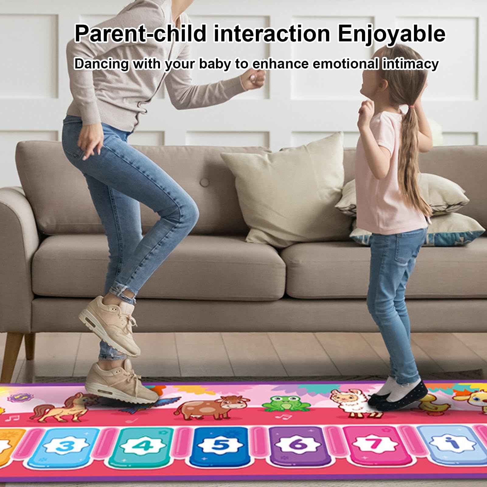 Oldmoom Musical Piano Play Mat - Interactive Dance & Keyboard Floor Mat with Built-in Songs | Fun Educational Toy for Kids | Perfect for Playtime, Birthday Gifts & Early Music Learning
