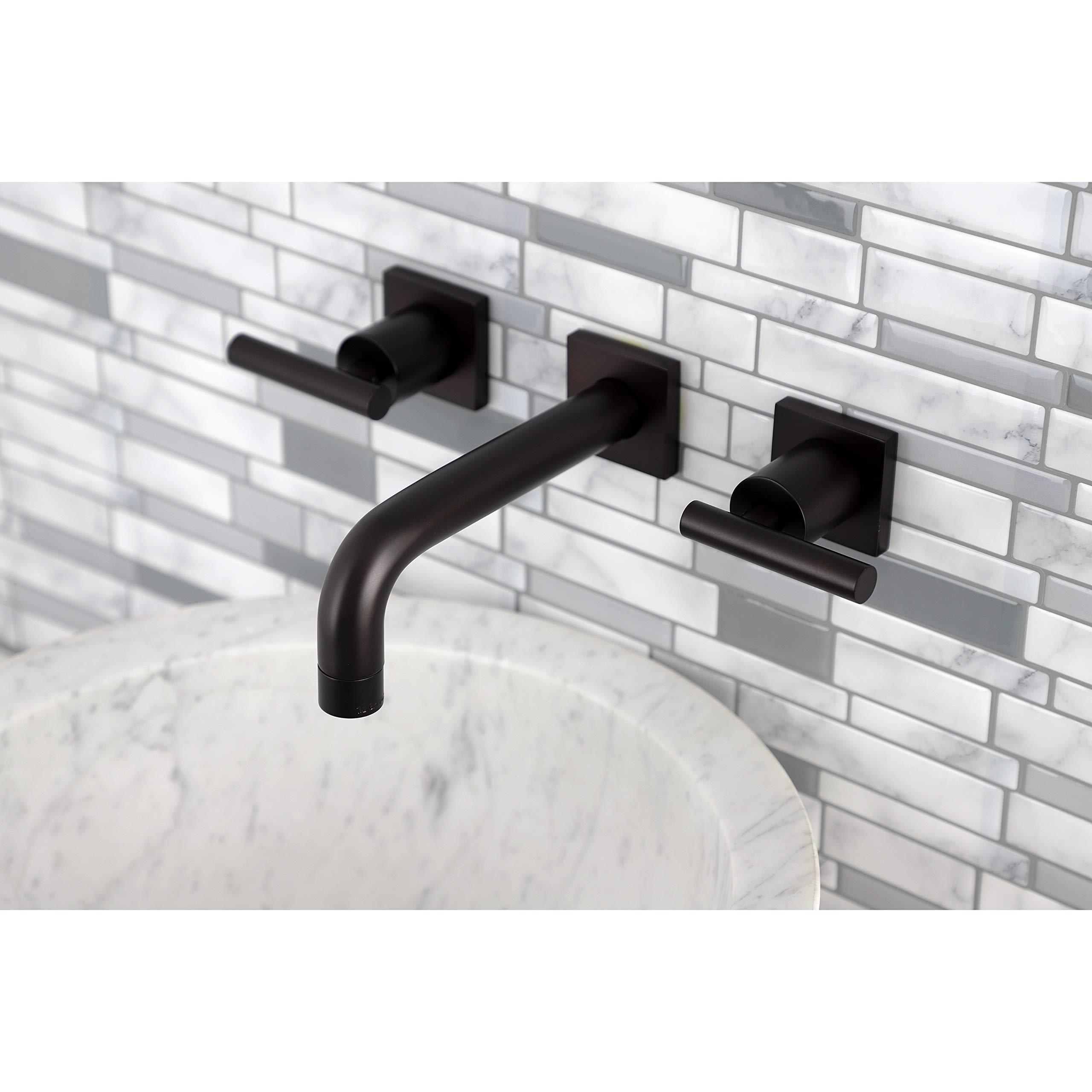 Kingston Brass KS6125CML Manhattan 7-Inch Oil Rubbed Bronze Bathroom Faucet - Perfect for Modern Vanities and Powder Rooms