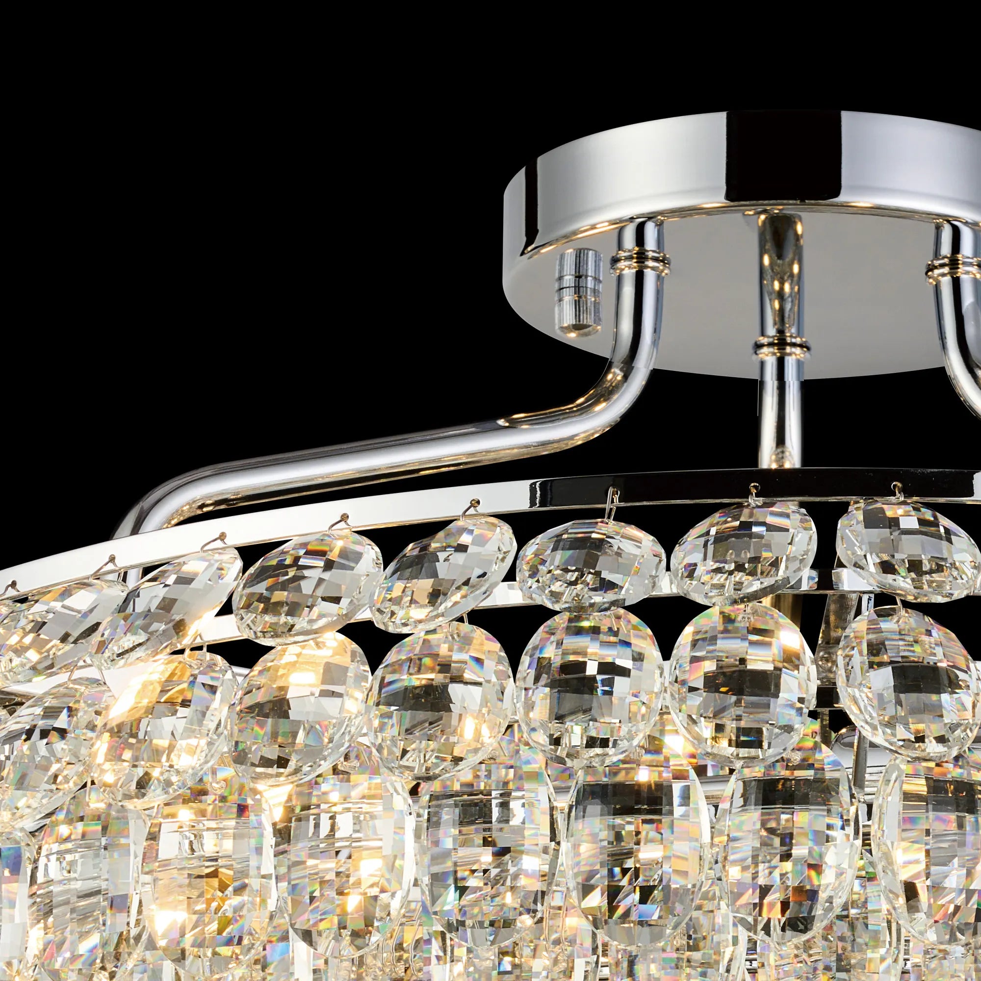 Consten Semi Flush Ring Ceiling Light Fixture with E14 Socket - Perfect for Bedroom, Hallway & Small Space Lighting
