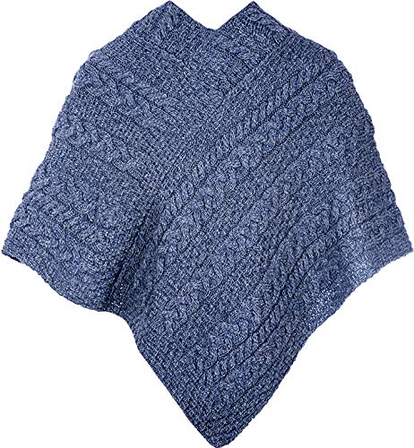 100% Irish Merino Wool Poncho for Women - Handmade in Ireland - Cozy & Warm Winter Shawl for Outdoor Activities, Travel & Casual Wear