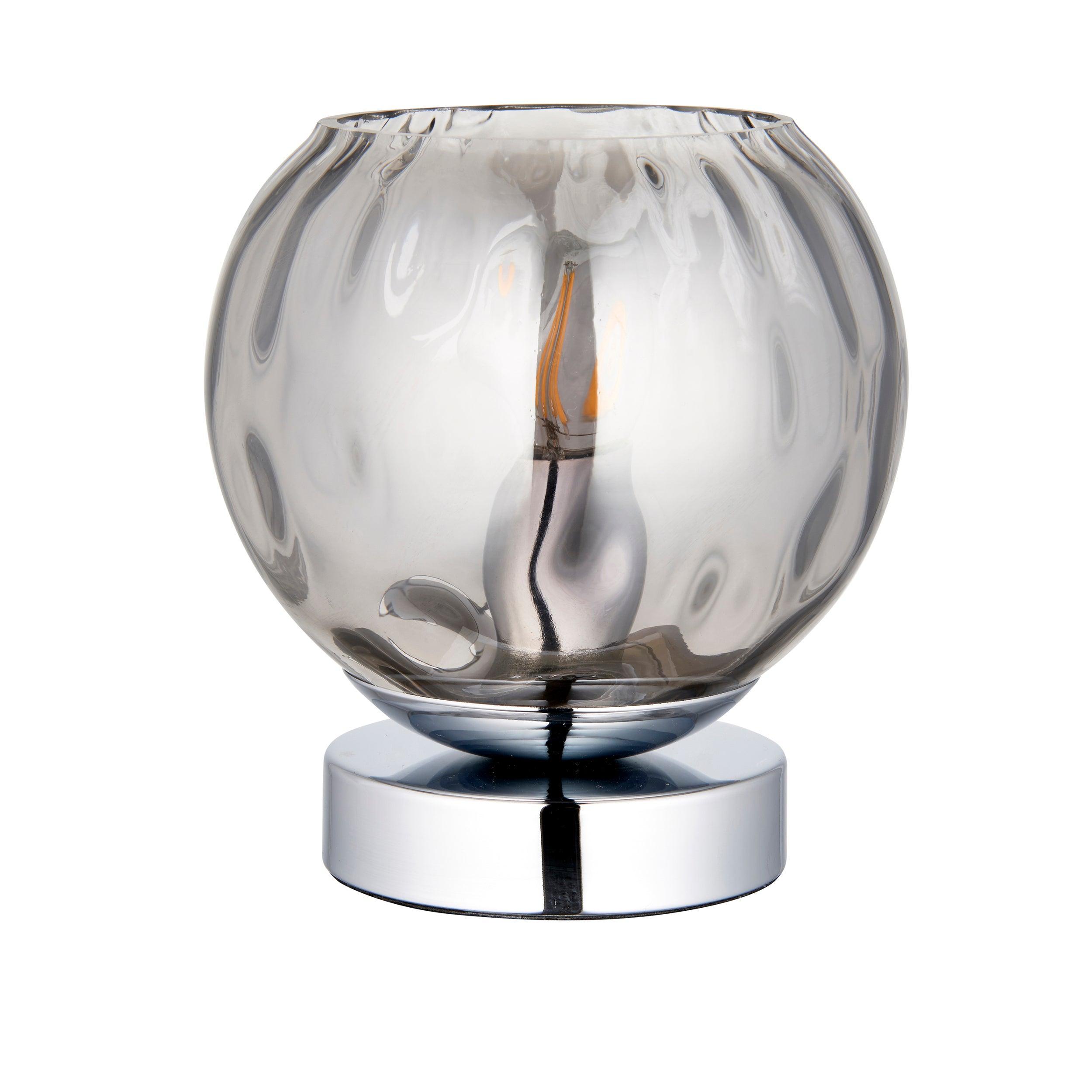 Endon Dimple 1 Chrome Plated Modern Table Lamp - Perfect for Bedroom, Living Room & Office Lighting