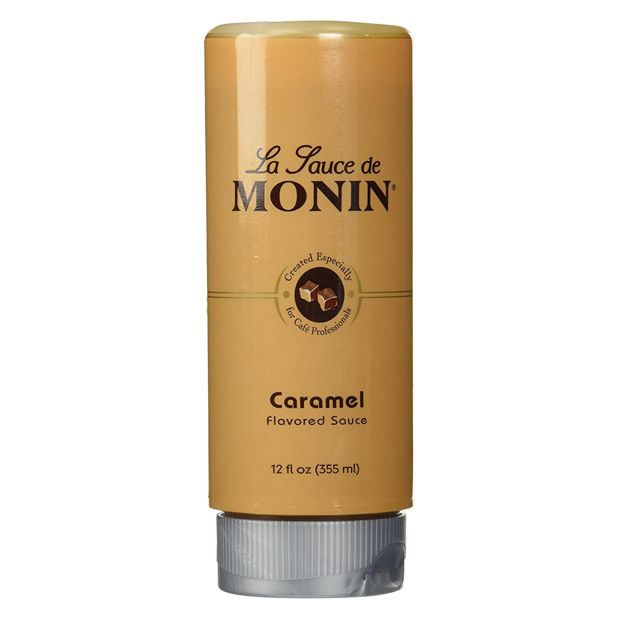 Monin Gourmet Caramel Sauce - Rich & Buttery Gluten-Free Non-GMO Dessert Topping (12oz) | Perfect for Coffee, Ice Cream, Pancakes & Baking