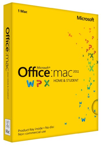 Microsoft Office for Mac Home & Student 2011 - 1 PC/1 User License Key Card - Perfect for Students & Home Office Use