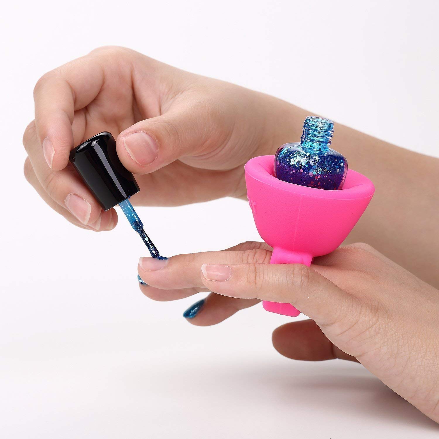 DIVYRUTI Silicone Nail Polish Bottle Holder Stand - Non-Slip Organizer for Salon, Home, and Travel Use
