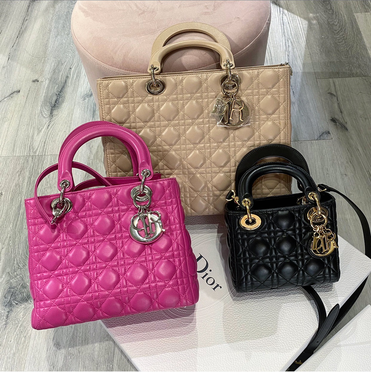 Dior Lady Dior Cannage Beige Lambskin Large Handbag - Luxury Leather Tote for Women, Perfect for Work, Evening Events & Travel Accessories