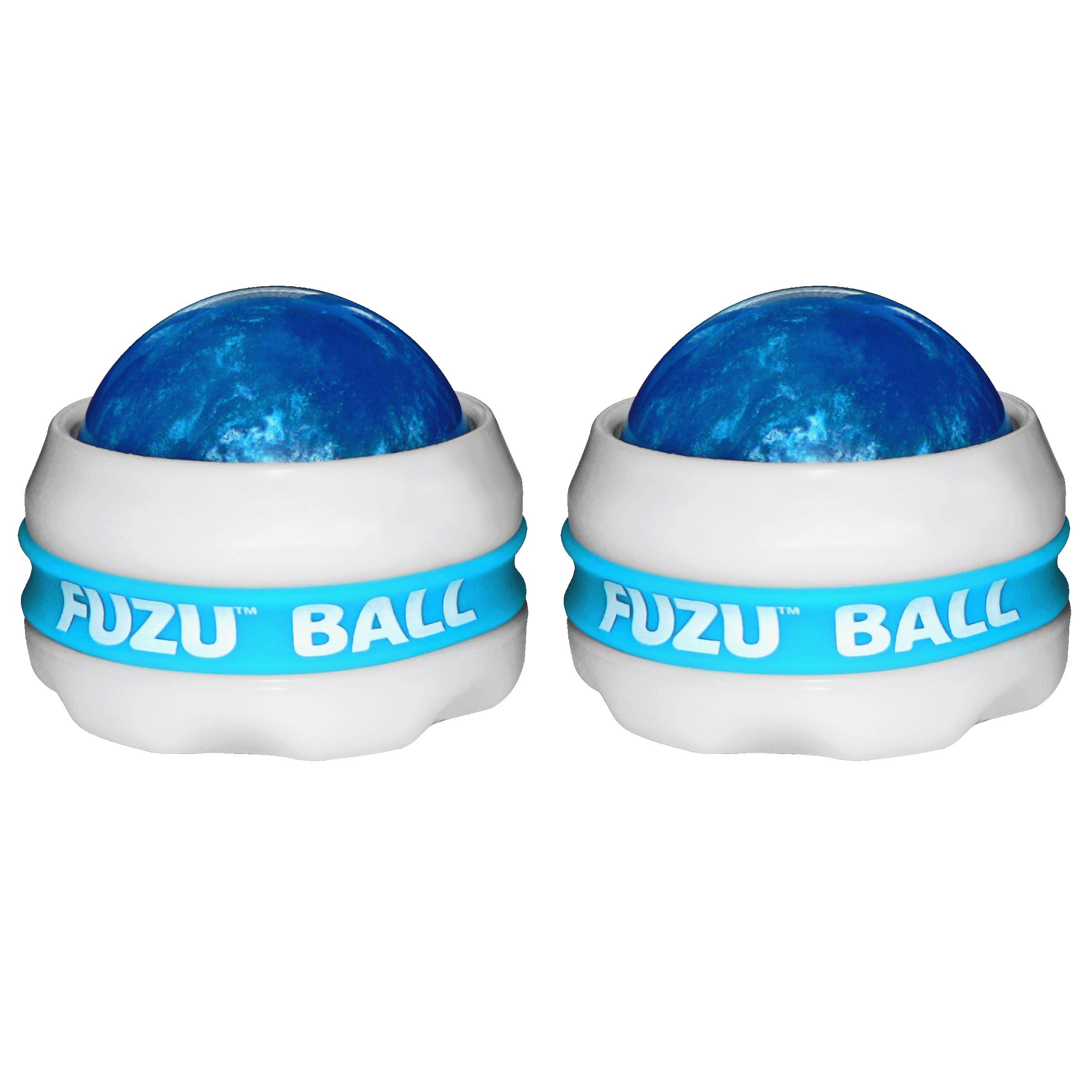Dual Full Body Massage Balls for Deep Tissue & Stress Relief - Neon Blue Set of 2 - Perfect for Back Pain, Muscle Recovery & Relaxation at Home or Office