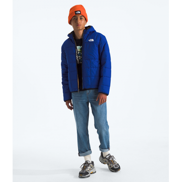 Boys' Reversible Shasta Full Zip Hooded Jacket - Waterproof Windbreaker for Outdoor Activities, Hiking & School Wear