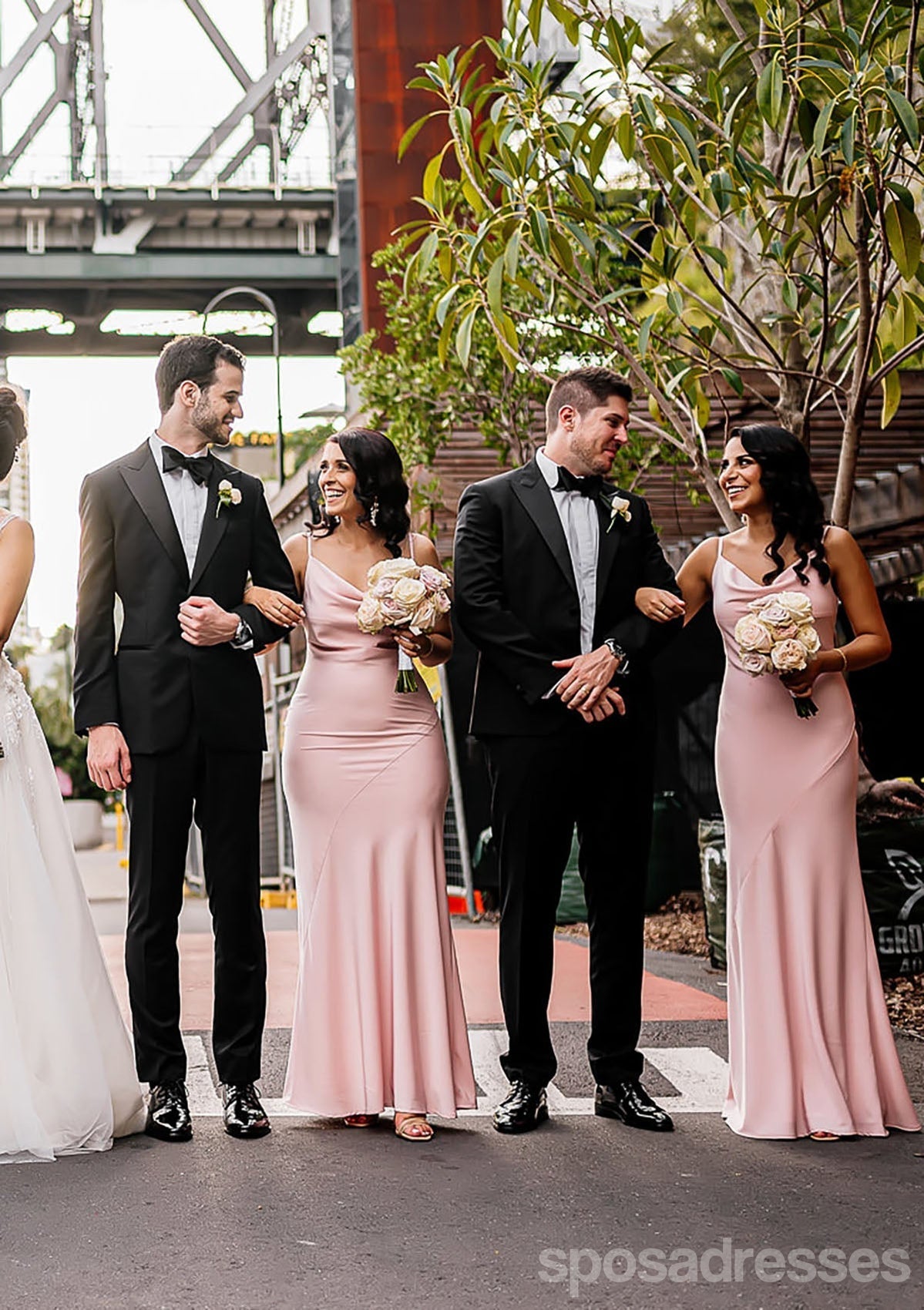 Elegant Pink Mermaid Spaghetti Straps Maxi Long Wedding Guest Bridesmaid Dresses WG1719 | Formal Evening Gowns for Prom, Party & Special Occasions