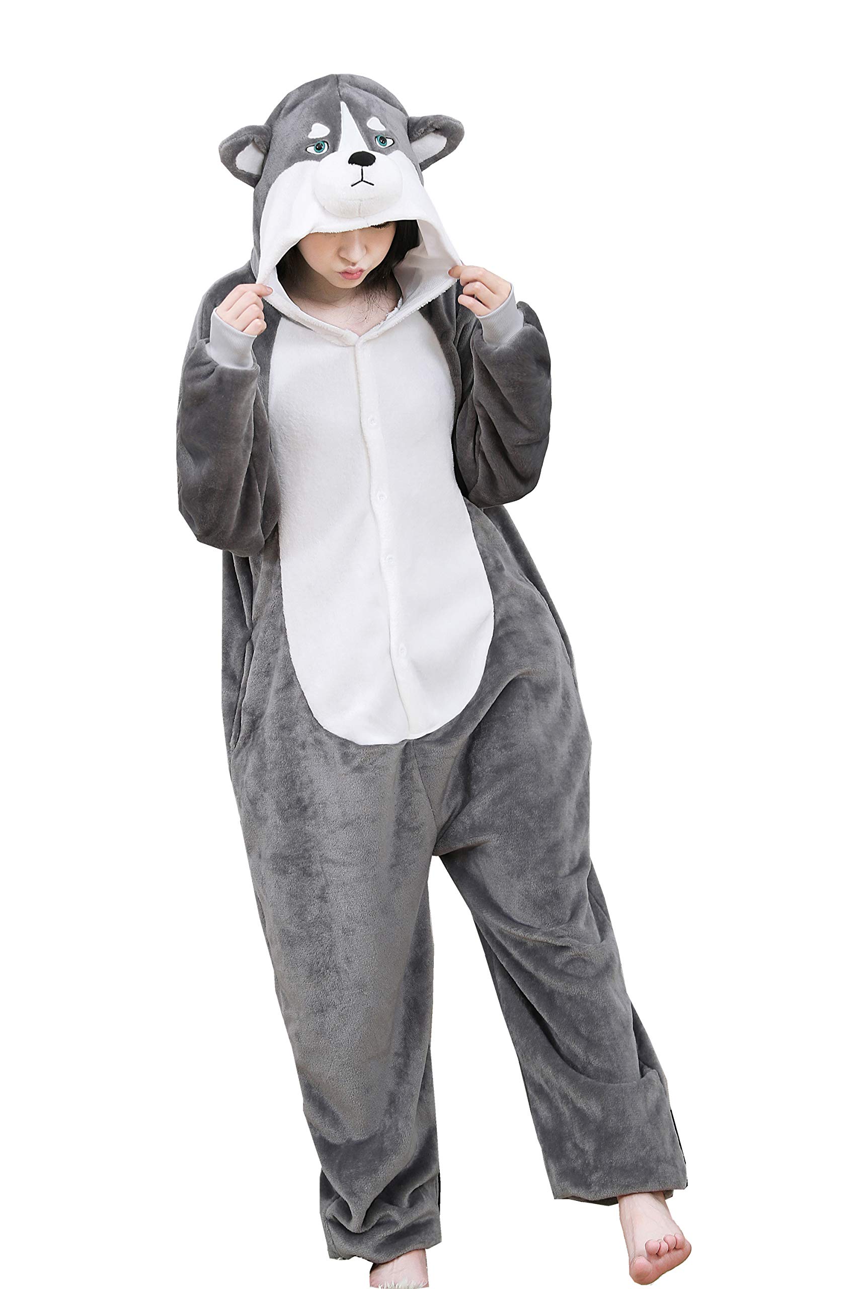 Unisex Adult Dog Kigurumi Onesie - Cartoon Animal Costume & Comfy Pajamas for Halloween, Cosplay, Sleepwear and Loungewear