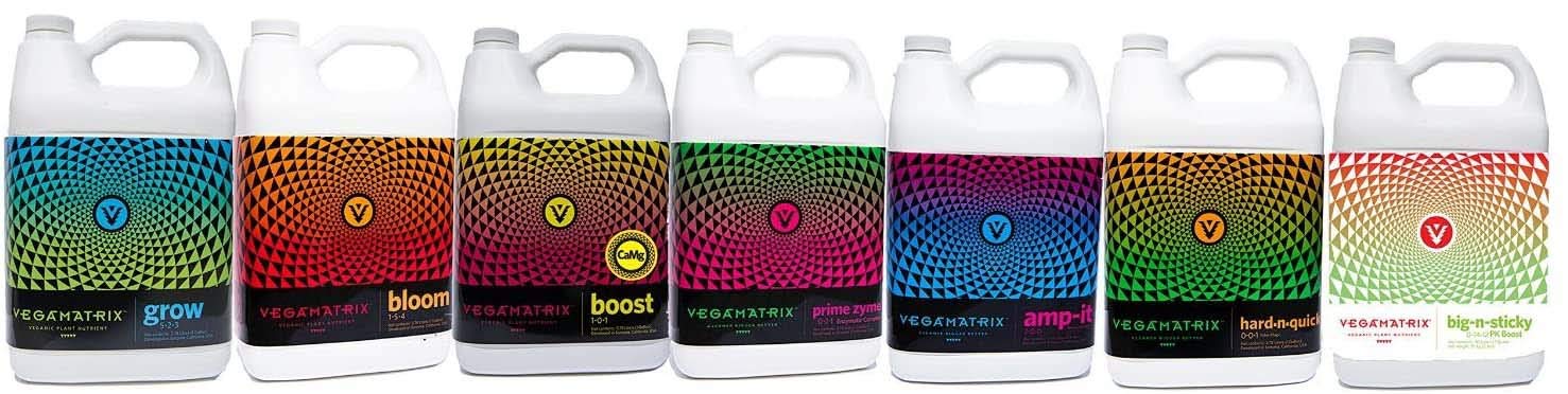 Vegamatrix Nutrients Complete Quart Set with Big N Sticky - Organic & Vegan Plant Fertilizer for Hydroponics, Soil Gardening, and Indoor/Outdoor Plants